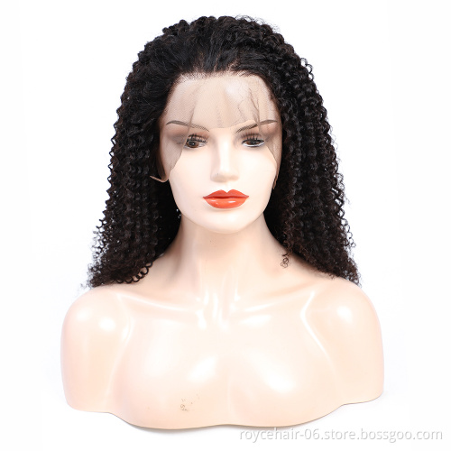 18 Inch Chinese Human Hair Kinky Hair Kosher Full Lace Wigs